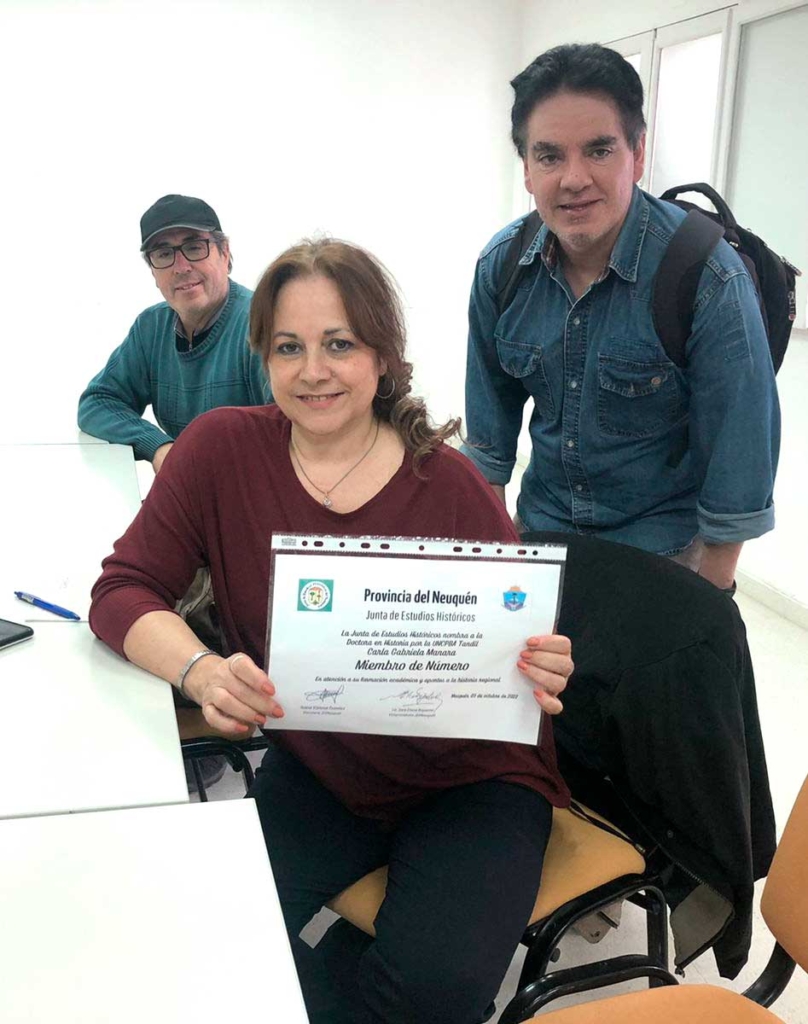 Carla Manara – Nuevo miembro de número de la junta de Estudios Históricos del Neuquén.